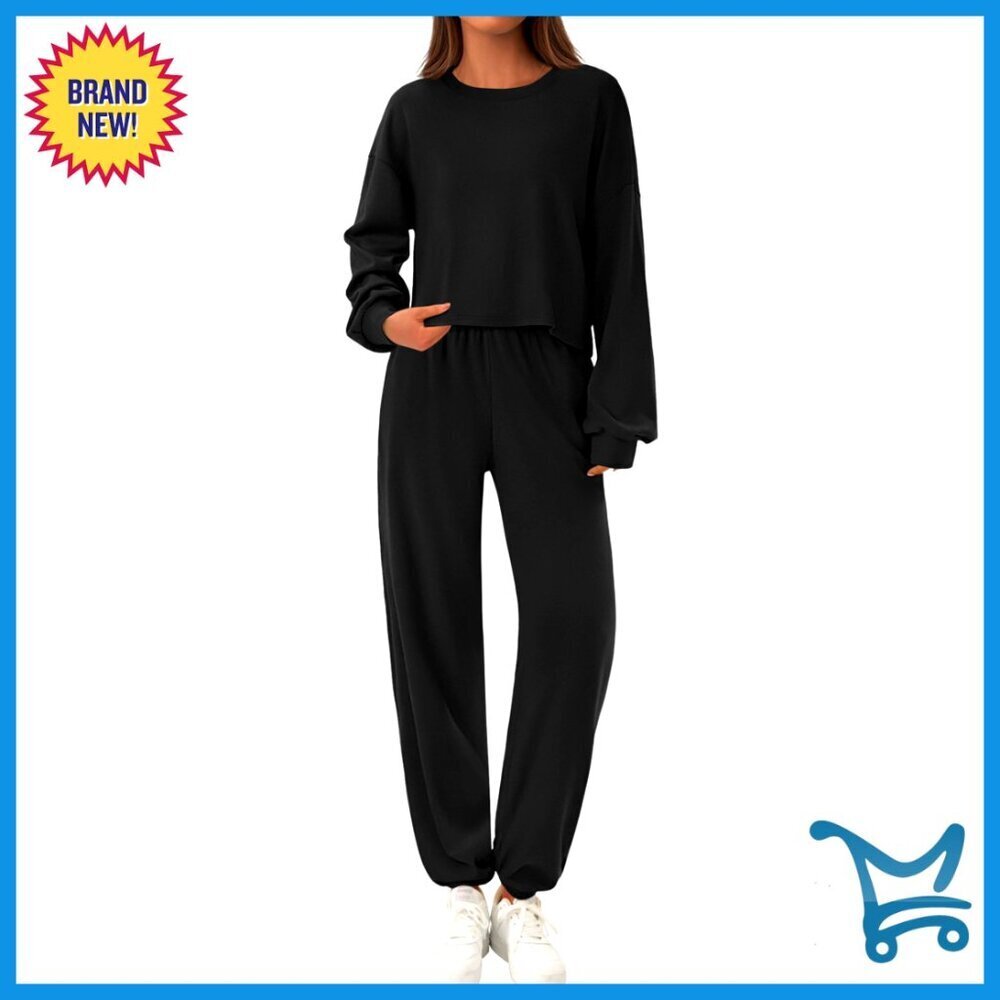Women's Two Piece Lounge Set Long Sleeve Pullover Sweatpants Matching Comfy